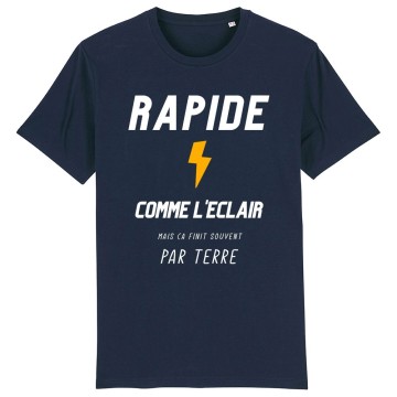 TSHIRT Enfant RAPIDE COMME L'ECLAIR MAIS cA FINI SOUVENT PAR TERRE