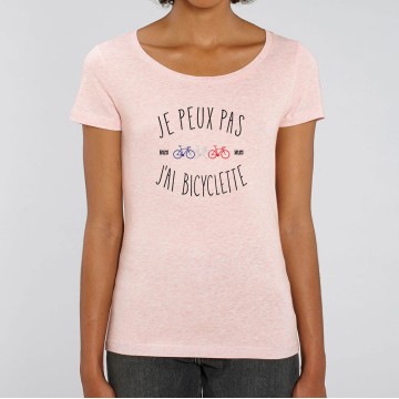 TSHIRT "JE PEUX PAS J'AI BICYCLETTE" Femme