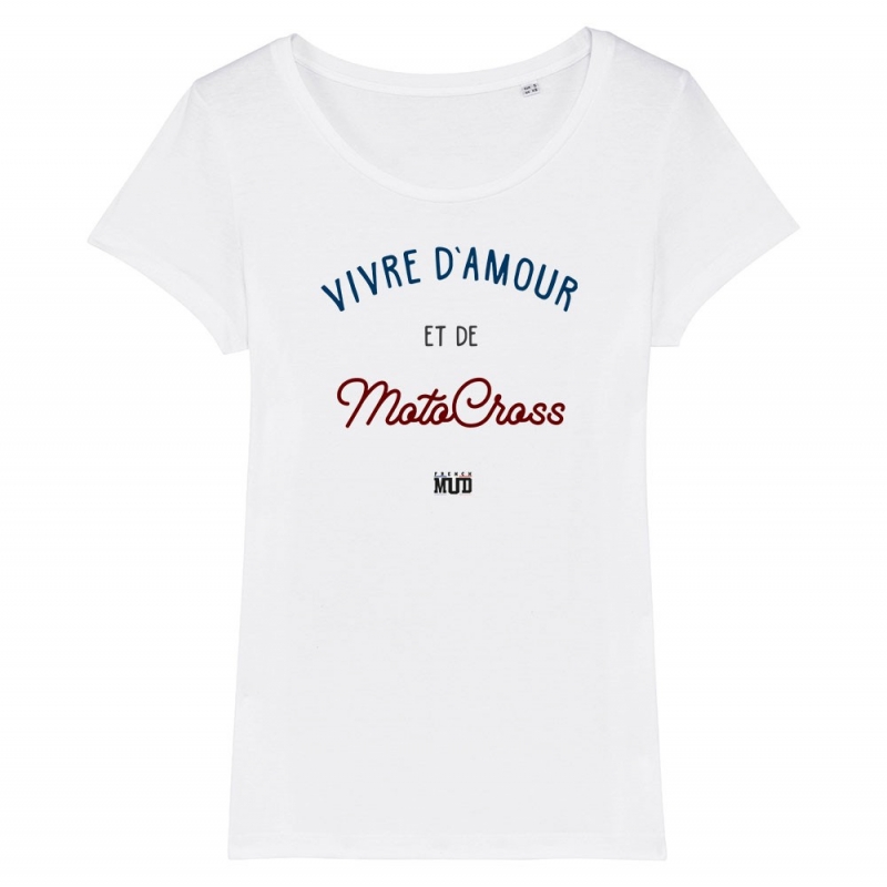 TSHIRT Femme VIVRE D'AMOUR ET DE MOTOCROSS