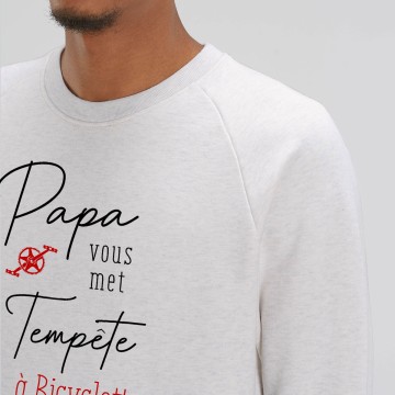 SWEAT "PAPA VOUS MET TEMPETE A BICYCLETTE" Homme BIO