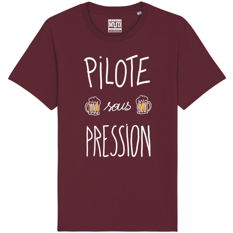 Tshirt Homme Bio "Pilote sous pression" Tshirt Homme Bio "Pilote sous pression"