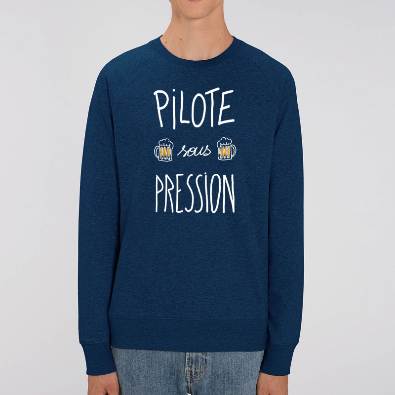 Sweat Homme Bio "Pilote sous pression" Sweat Homme Bio "Pilote sous pression"