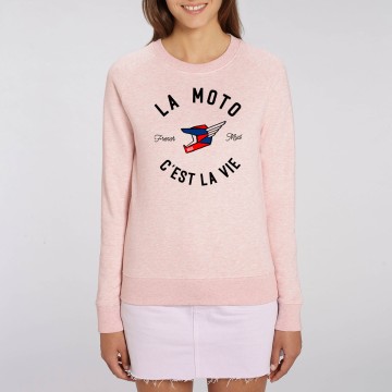 SWEAT "LA MOTO C'EST LA VIE (VERSION MX)" Femme BIO