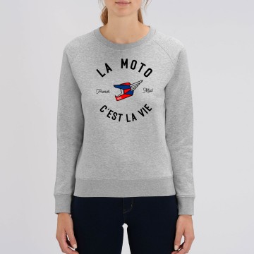 Sweat Femme Bio "La Moto c'est la Vie" version MX