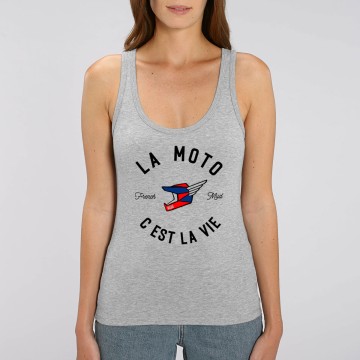 Debardeur Femme Bio "La Moto c'est la Vie" version MX