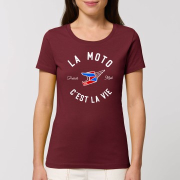 Tshirt Femme Bio "La Moto c'est la Vie" version MX