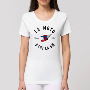 TSHIRT "LA MOTO C'EST LA VIE (VERSION MX)" Femme BIO