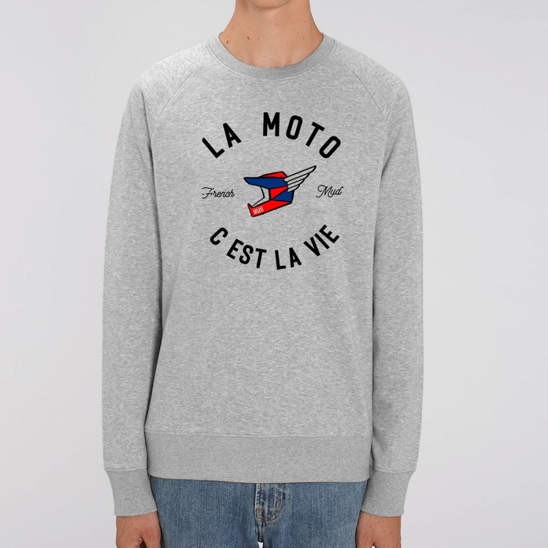 Sweat Homme Bio "La Moto c'est la Vie" version MX