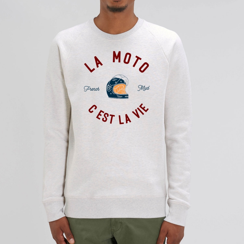 Sweat Homme Bio "La Moto c'est la Vie" version Route