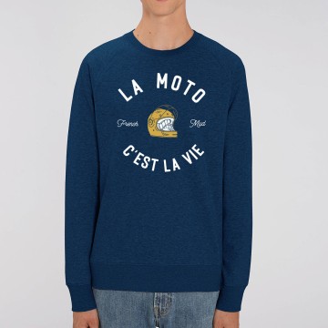 Sweat Homme Bio "La Moto c'est la Vie" version Route