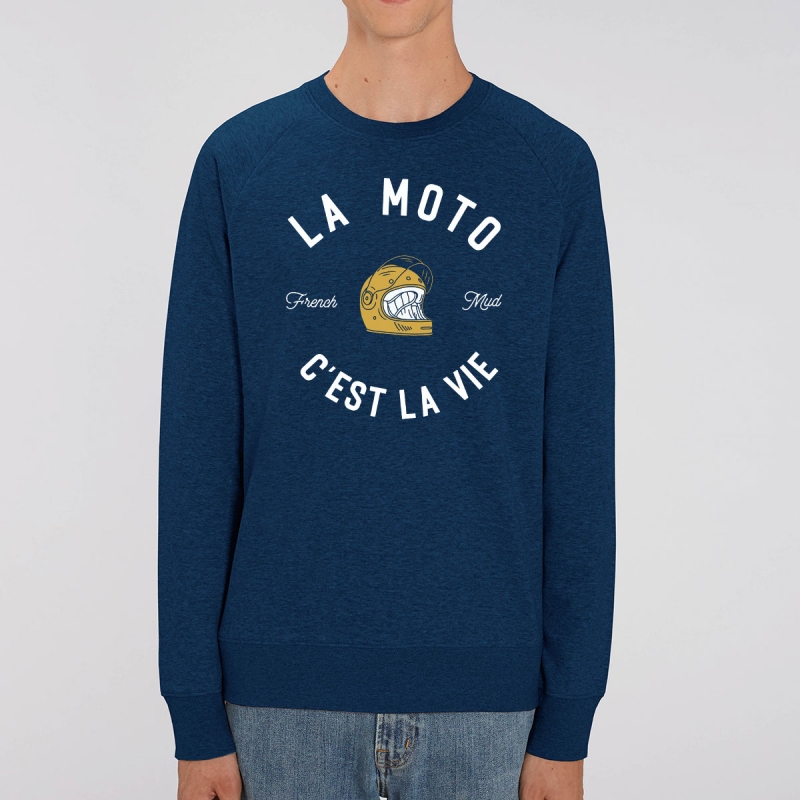 Sweat Homme Bio "La Moto c'est la Vie" version Route