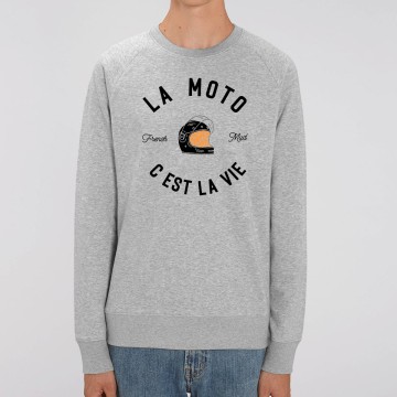 SWEAT "LA MOTO C'EST LA VIE (VERSION ROUTE)" Homme BIO