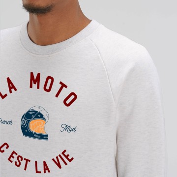 Sweat Homme Bio "La Moto c'est la Vie" version Route