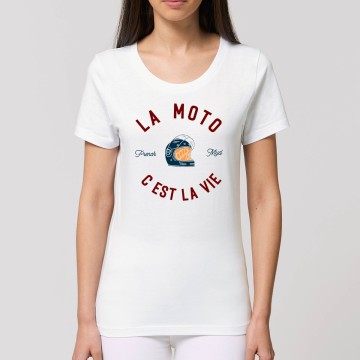 Tshirt Femme Bio "La Moto c'est la Vie" version Route