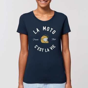 Tshirt Femme Bio "La Moto c'est la Vie" version Route