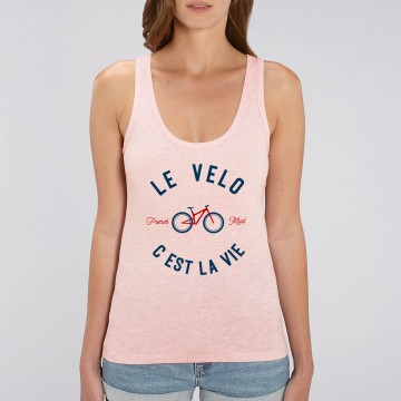 Debardeur Femme Bio "Le Velo c'est la Vie" version VTT