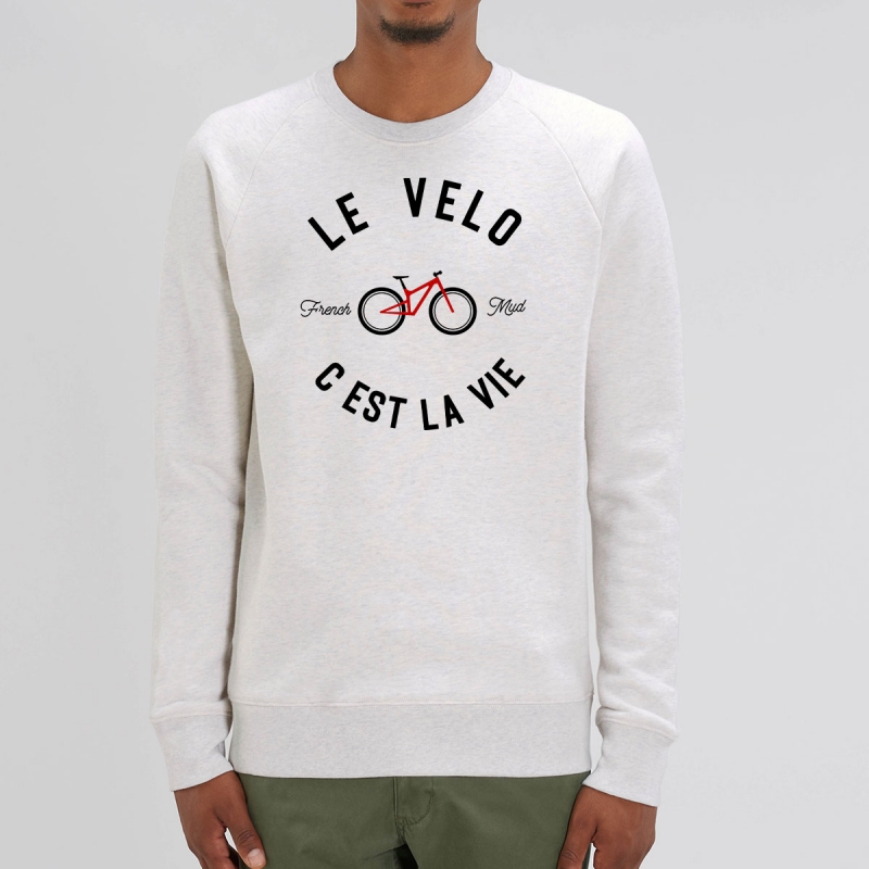 Sweat Homme Bio "Le Velo c'est la Vie" version VTT