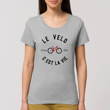 Tshirt Femme Bio "Le Velo c'est la Vie" version VTT