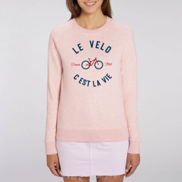 SWEAT "LE VELO C'EST LA VIE (VERSION VTT)" Femme BIO