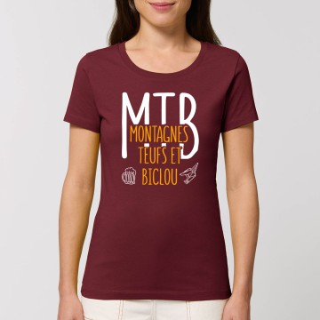 TSHIRT "MONTAGNES TEUFS ET BICLOU" Femme BIO