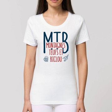 Tshirt Femme Bio "Montagnes Teufs et Biclou"