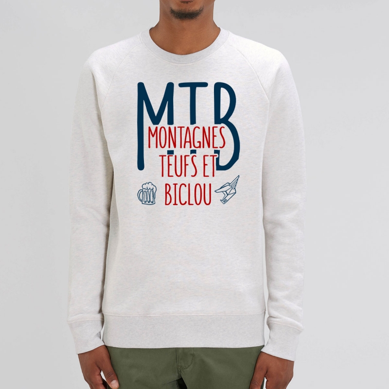 Sweat Homme Bio "Montagnes Teufs et Biclou" Sweat Homme Bio "Montagnes Teufs et Biclou"
