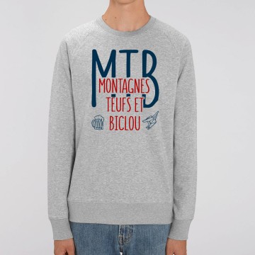 Sweat Homme Bio "Montagnes Teufs et Biclou"
