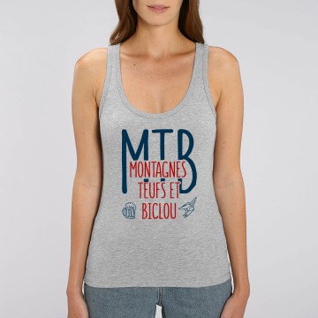 Debardeur Femme Bio "Montagnes Teufs et Biclou"