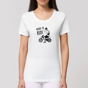 TSHIRT "READY TO RIDE" Femme BIO