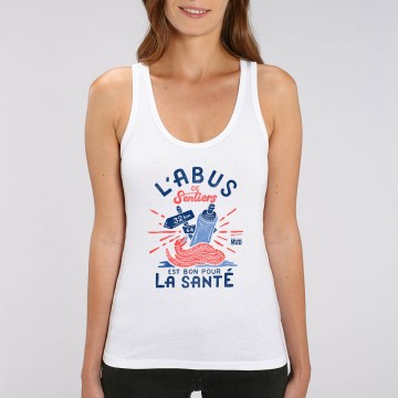 DEBARDEUR "L'ABUS DE SENTIERS EST BON POUR LA SANTE" Femme BIO