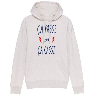 HOODIE "CA PASSE OU CA CASSE" Homme BIO