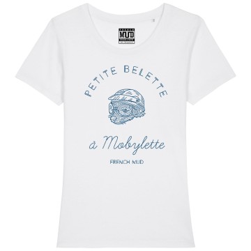 Tshirt Femme Bio "Petite Belette a mobylette"