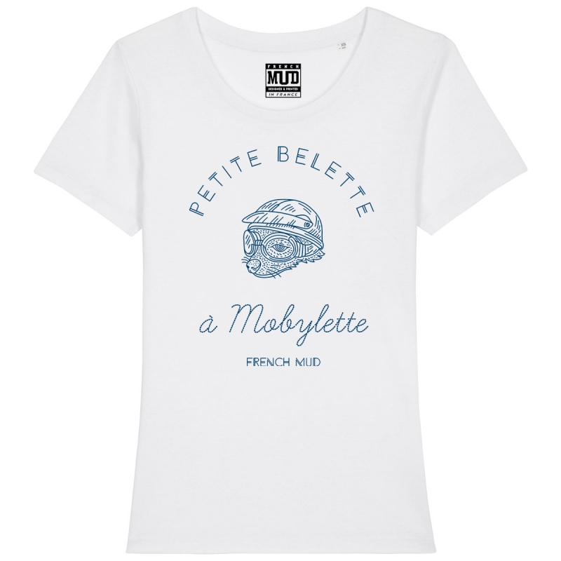 Tshirt Femme Bio "Petite Belette a mobylette"