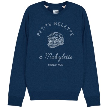 Sweat Femme Bio "Petite Belette a mobylette"