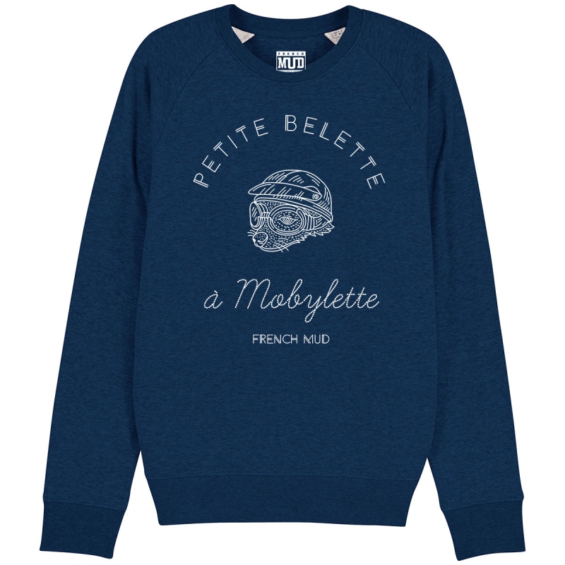 Sweat Femme Bio "Petite Belette a mobylette"