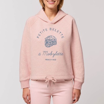 Sweat Capuche Femme "Petite Belette a mobylette"