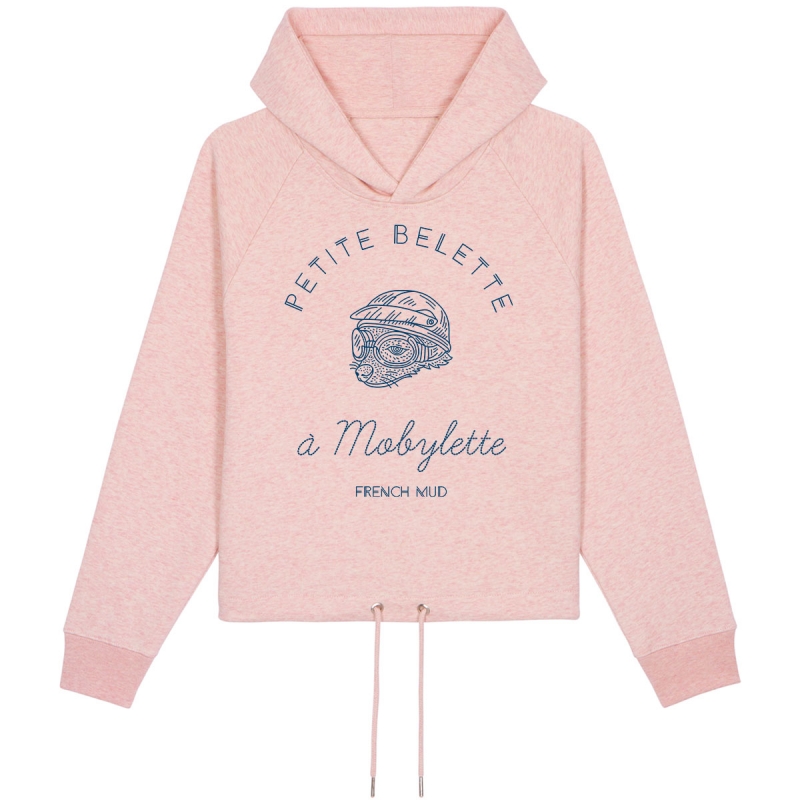 Sweat Capuche Femme "Petite Belette a mobylette"