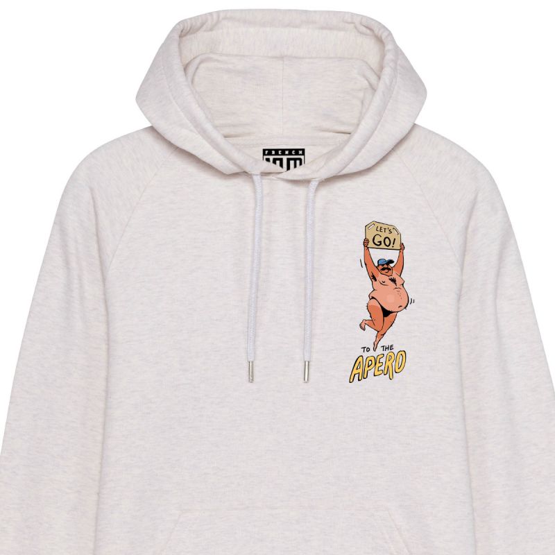Sweat Capuche Homme Bio "Let's Go to The Apero" Sweat Capuche Homme Bio "Let's Go to The Apero"
