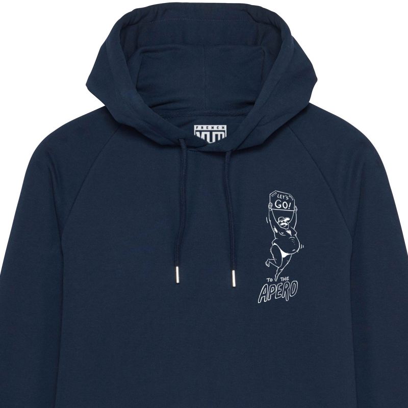 Sweat Capuche Homme Bio "Let's Go to The Apero"