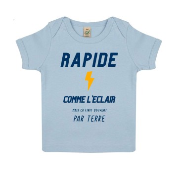 Tshirt Bebe Bio "Rapide comme l'eclair"