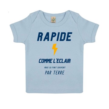 Tshirt Bebe Bio "Rapide comme l'eclair"