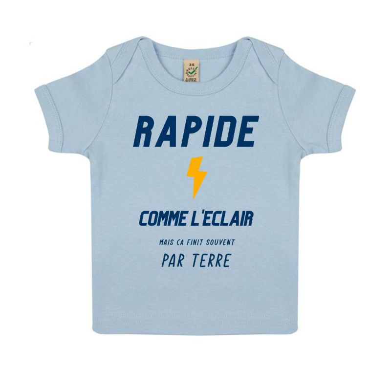 Tshirt Bebe Bio "Rapide comme l'eclair"