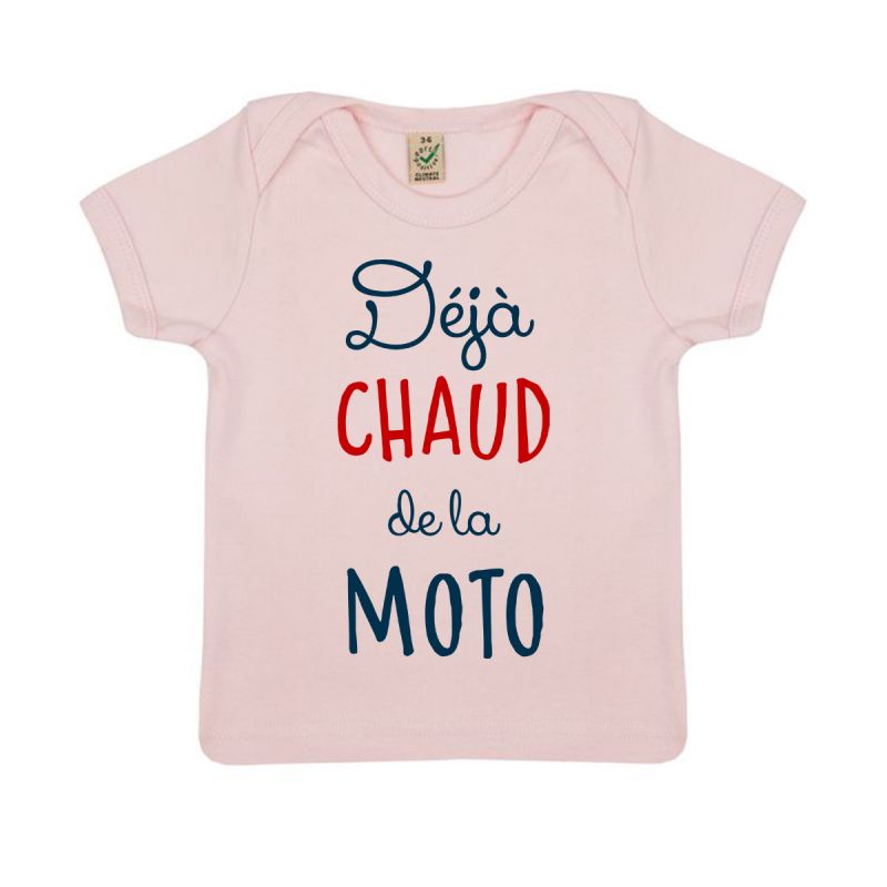 Tshirt Bebe Bio "Déjà Chaud de la moto"