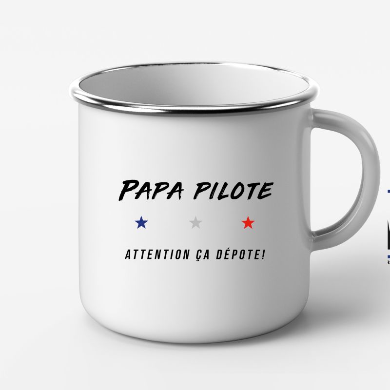 Mug Metal "Papa Pilote"