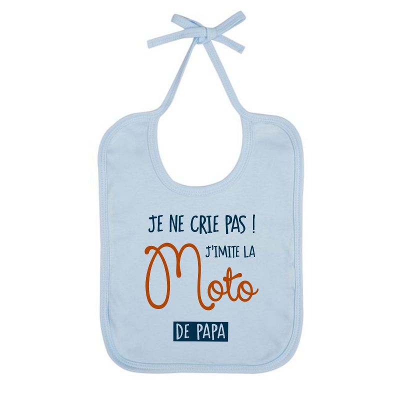 Bavoir Bio "Je ne crie pas j'imite la moto de papa" Bavoir Bio "Je ne crie pas j'imite la moto de papa"