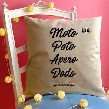 Coussin Moto poto apero dodo