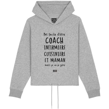 HOODIE "COACH INFIRMIERE MAMAN" Femme BIO