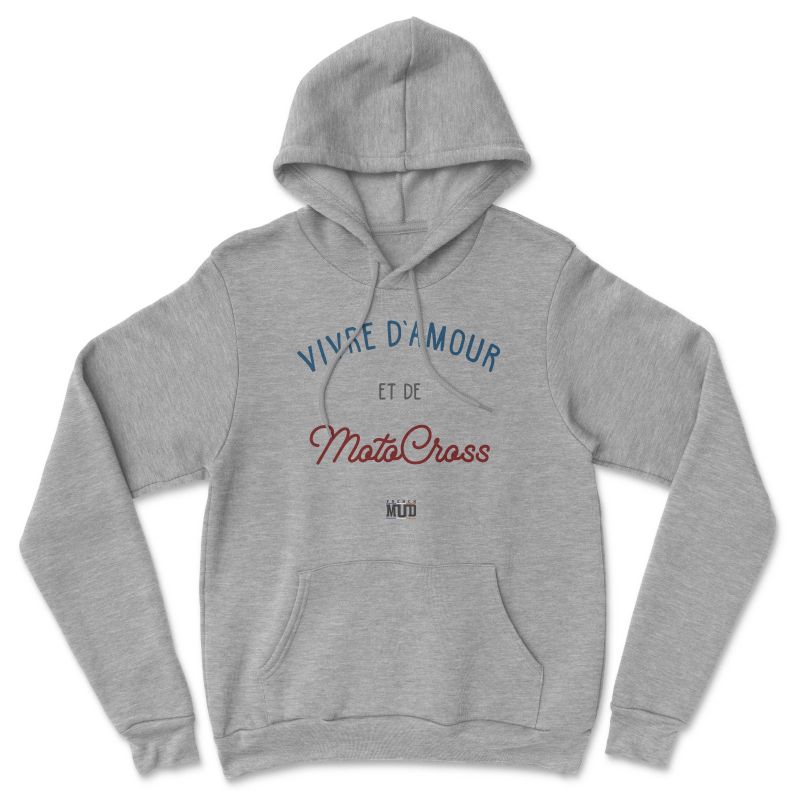 HOODIE "VIVRE D'AMOUR ET DE MOTOCROSS" Homme