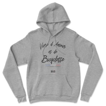 HOODIE "VIVRE D'AMOUR ET DE BICYCLETTE" Homme