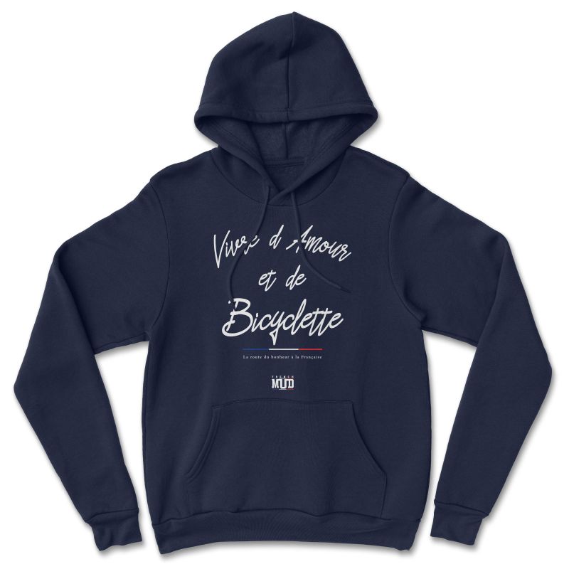 HOODIE "VIVRE D'AMOUR ET DE BICYCLETTE" Homme